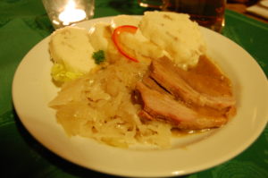 Baked pork with homemade cabbage and dumplings