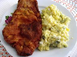 Schnitzel with potatoes salad